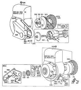 Starters Diagram and Parts List for 60111-0165-XX  Briggs and Stratton Engine